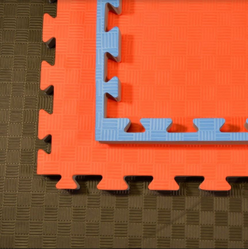 Bodenmatten - Kampfsportmatten blau/rot 100x100x4cm