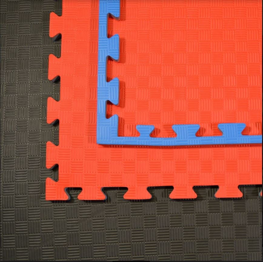 Bodenmatten - Kampfsportmatten rot/blau 100x100x2cm