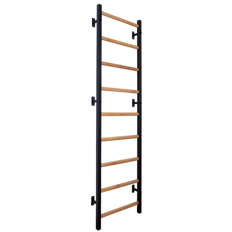 BenchK Sprossenwand 732B, Metall schwarz/ Buche dunkel