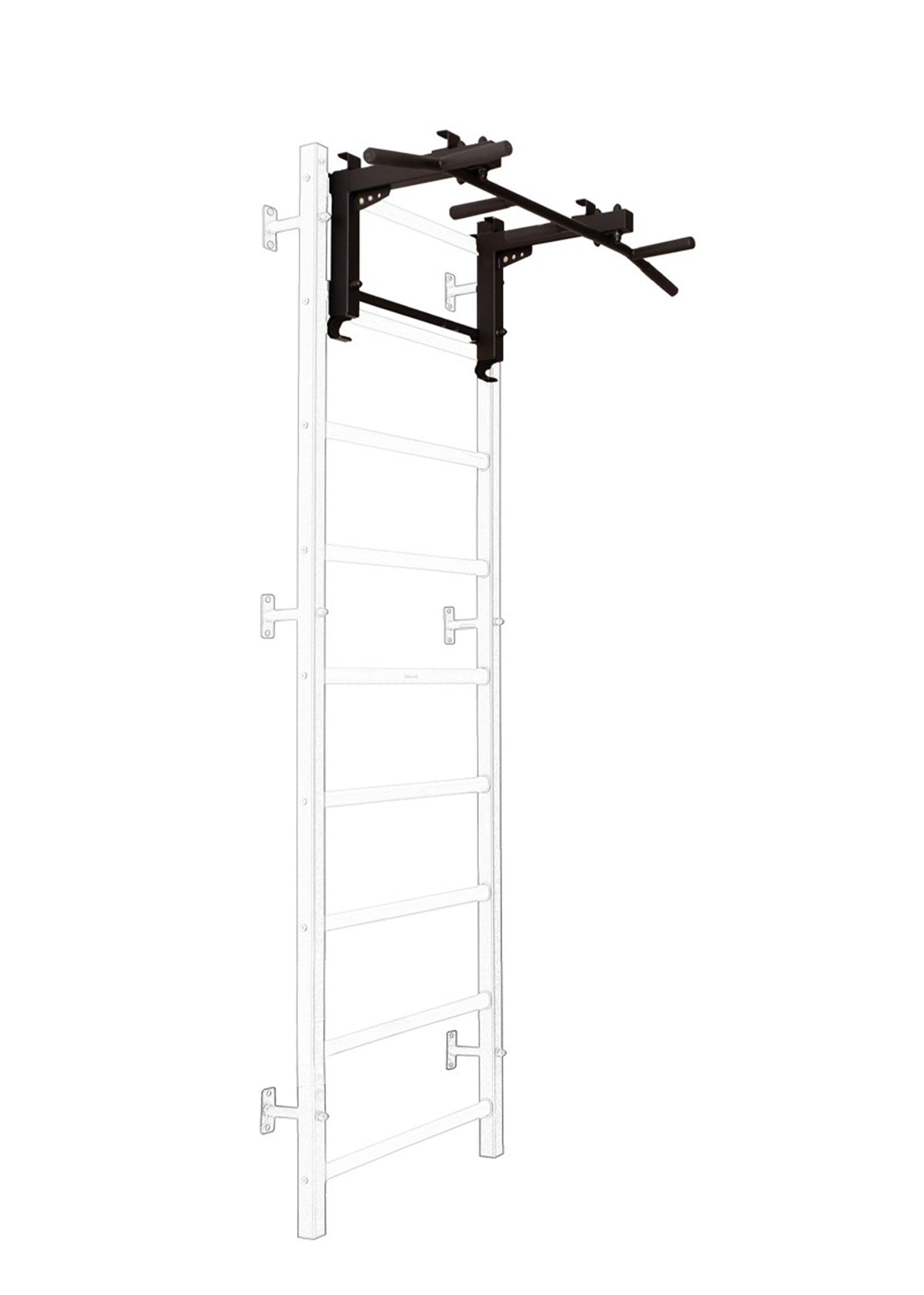 BenchK Sprossenwand 732B, Metall schwarz/ Buche dunkel