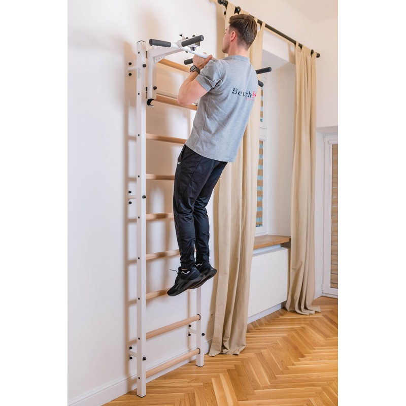 BenchK Sprossenwand 732W, Metall weiss/ Buche hell