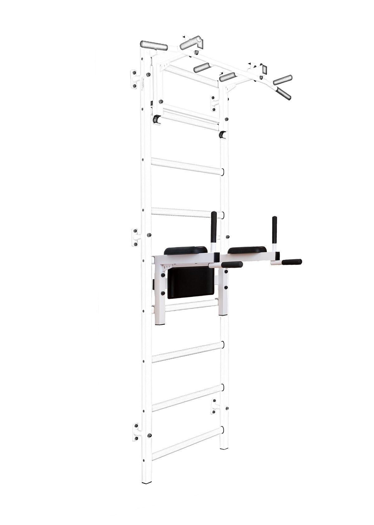 BenchK Sprossenwand 732W, Metall weiss/ Buche hell