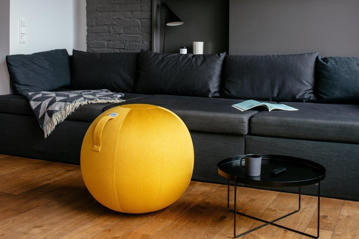 VLUV Leiv Stoff-Sitzball, mustard gelb, 60-65cm