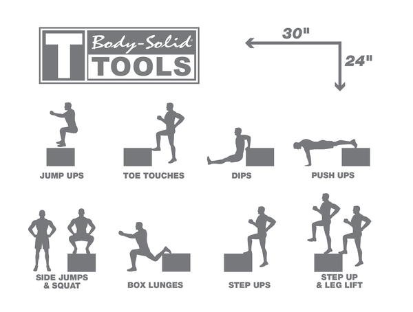 Body Solid 3-in-1 Plyometrische Holzbox (BSTWPBOX)