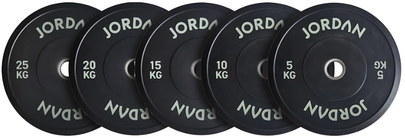 150kg-Set Jordan Gummi Bumper Plates 51mm, schwarz (JF-BRBP-P1)