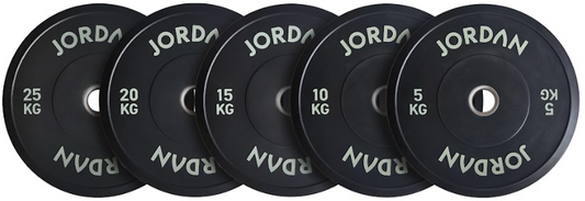 150kg-Set Jordan Gummi Bumper Plates 51mm, schwarz (JF-BRBP-P1)