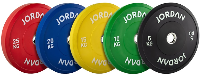 150kg-Set Jordan Gummi Bumper Plates 51mm, farbig (JF-CRBP-P1)