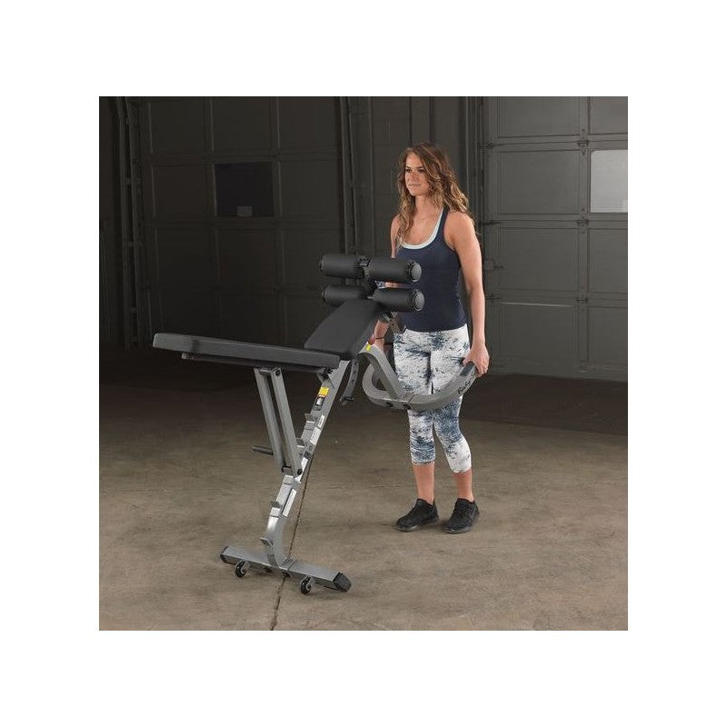 Set-Angebot - Body Solid Rack GPR370B mit Trainingsbank GFID31B, Bein-/Bizepsteil und 135kg Langhantel-Satz und SZ-Curl-Stange