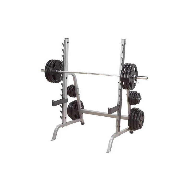 Set-Angebot - Body Solid Rack GPR370B mit Trainingsbank GFID31B, Bein-/Bizepsteil und 135kg Langhantel-Satz und SZ-Curl-Stange
