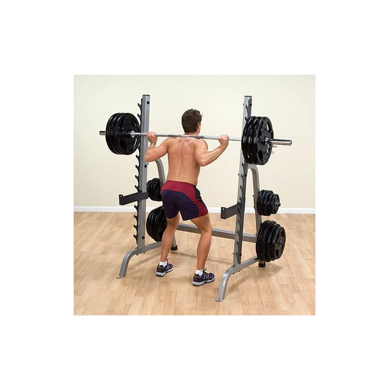 Set-Angebot - Body Solid Rack GPR370B mit Trainingsbank GFID31B, Bein-/Bizepsteil und 135kg Langhantel-Satz und SZ-Curl-Stange