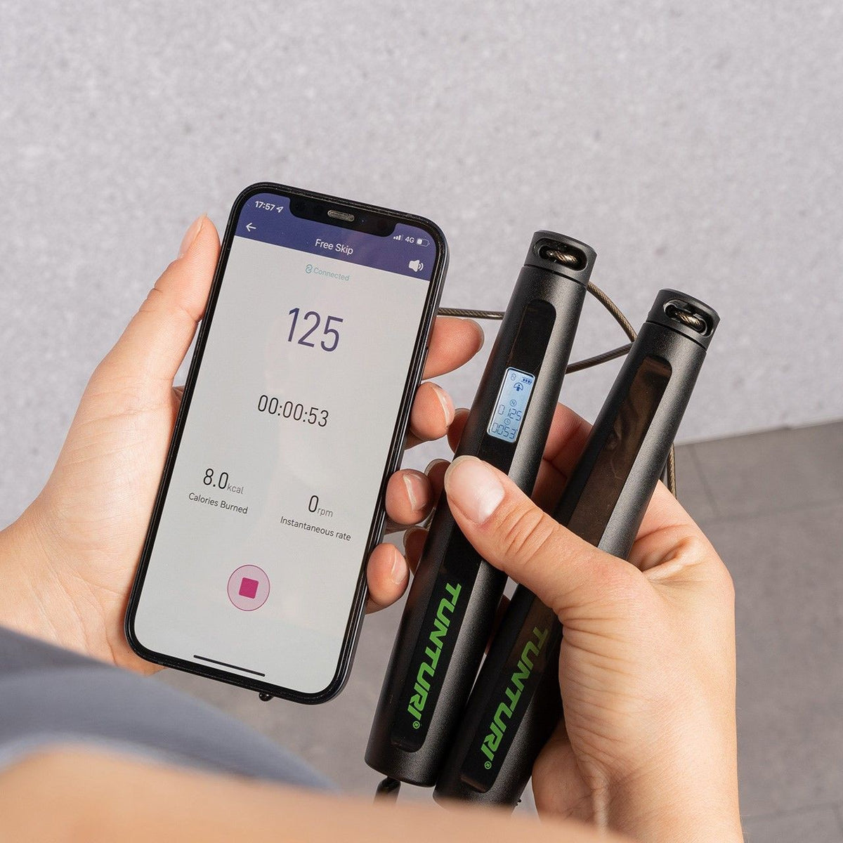 Tunturi Smart Springseil mit Display und App (14TUSFU320)