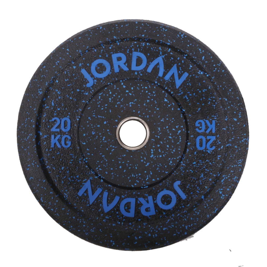 150kg-Set Jordan High Grade Gummi Bumper Plates 51mm, schwarz-gefleckt (JLFRCTP-P1)
