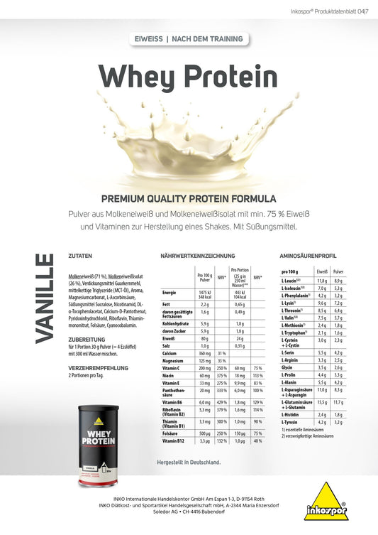 Inkospor Whey Protein 600g Dose