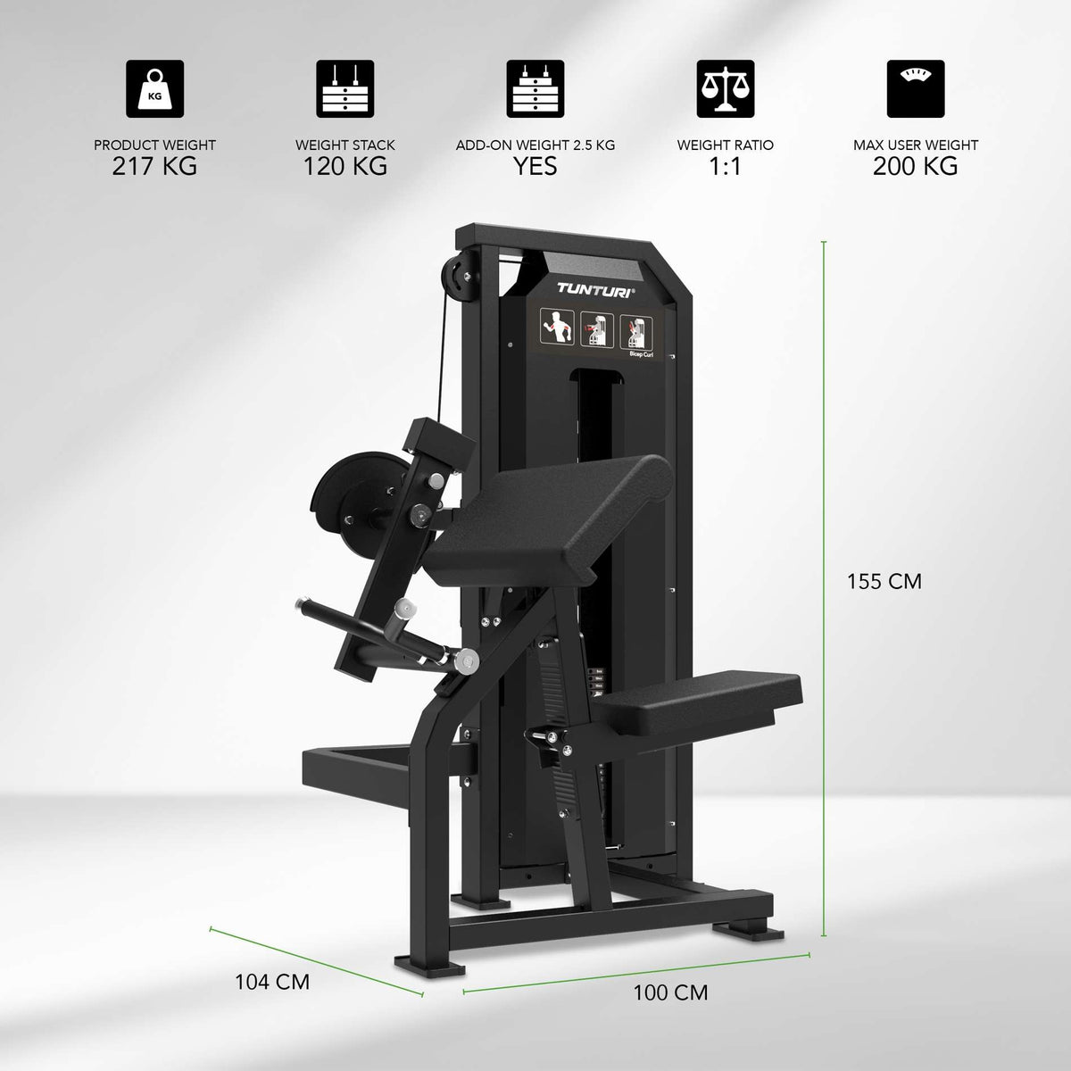 Tunturi Platinum Bicep Curl - Selectorized