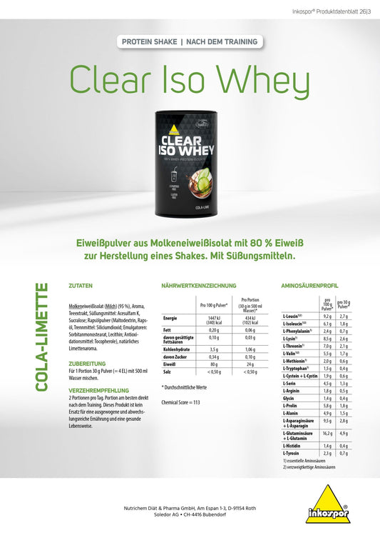 Inkospor Clear Iso Whey 300g Dose