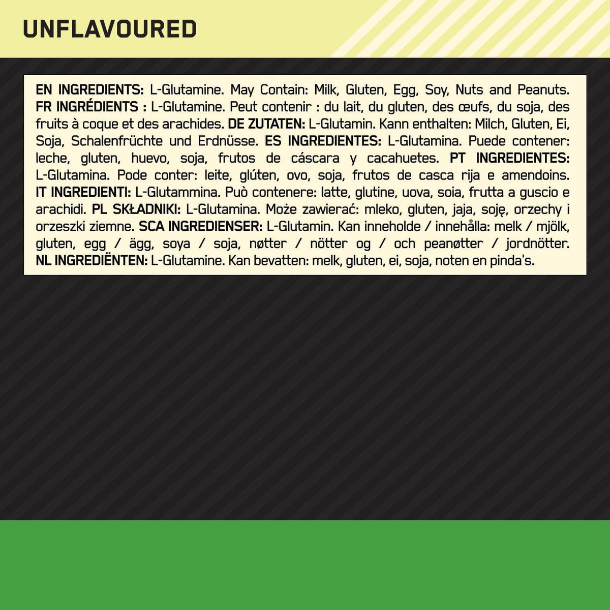 Optimum Nutrition Glutamin Pulver 630g Dose