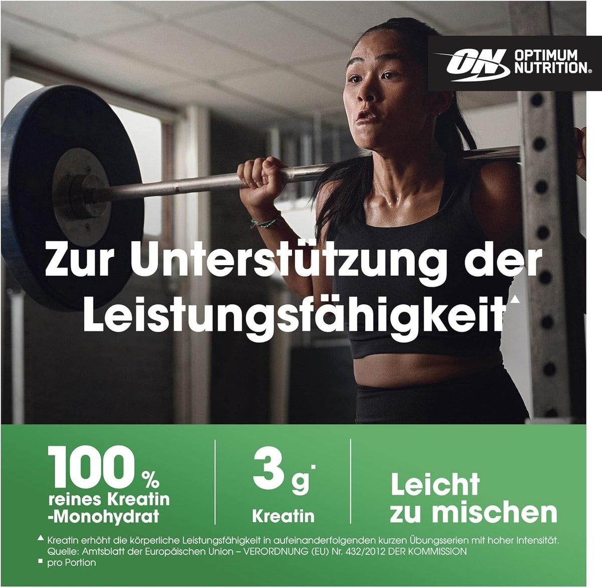 Optimum Nutrition Micronised Creatine Pulver 187g Dose