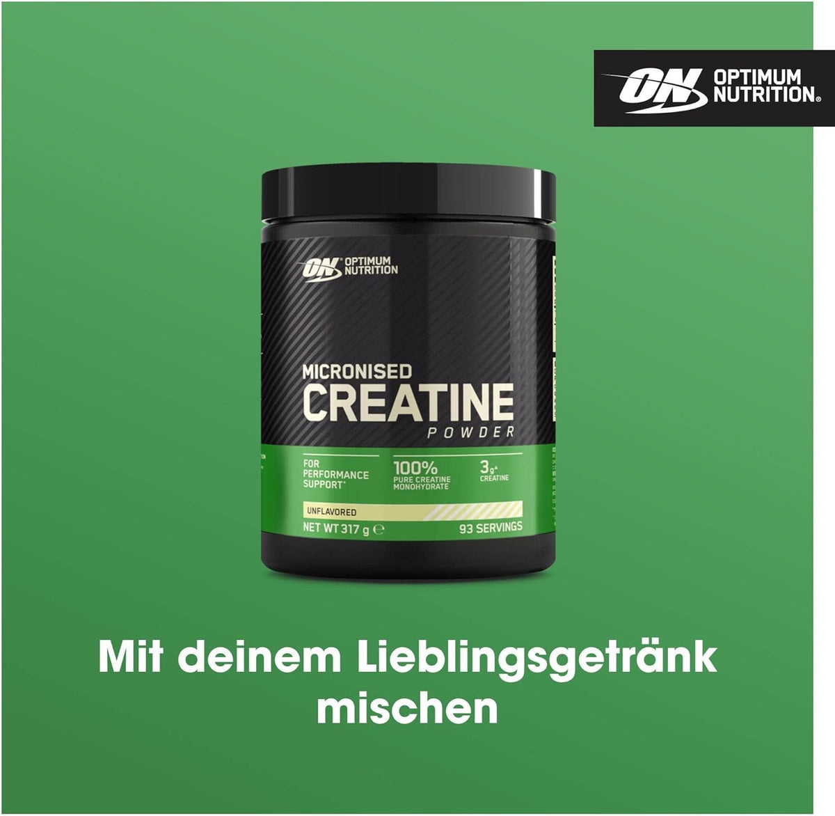 Optimum Nutrition Micronised Creatine Pulver 187g Dose