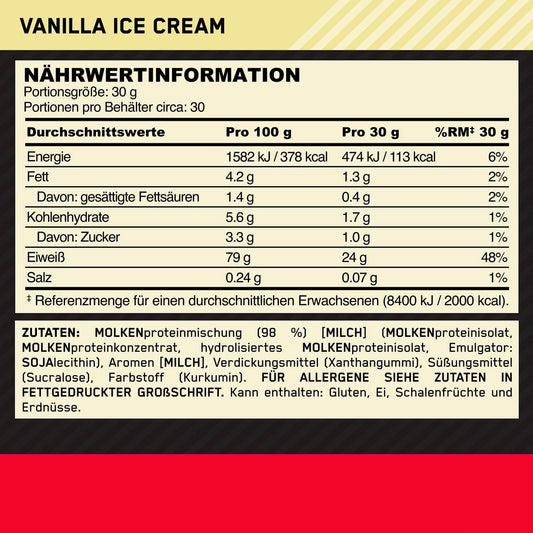 Optimum Nutrition 100% Whey Protein Gold Standard 768-900g Dose