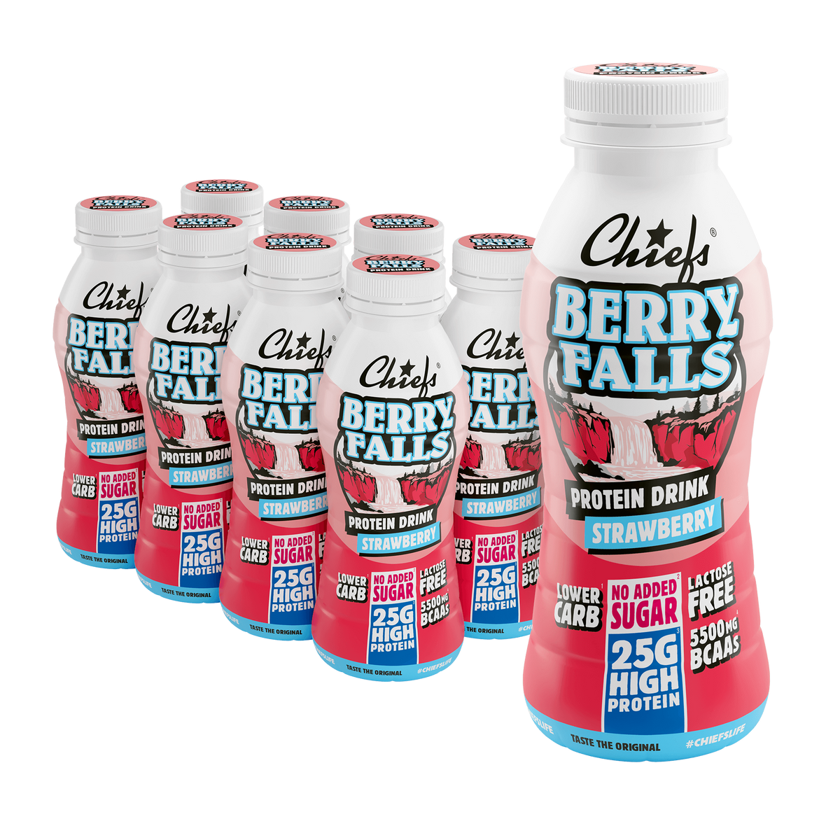 Chiefs Protein Drink Berry Falls Erdbeere 8 x 330ml