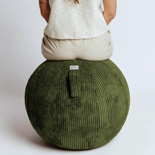 VLUV VLIP Breitcord-Sitzball, Olive, 60-65cm