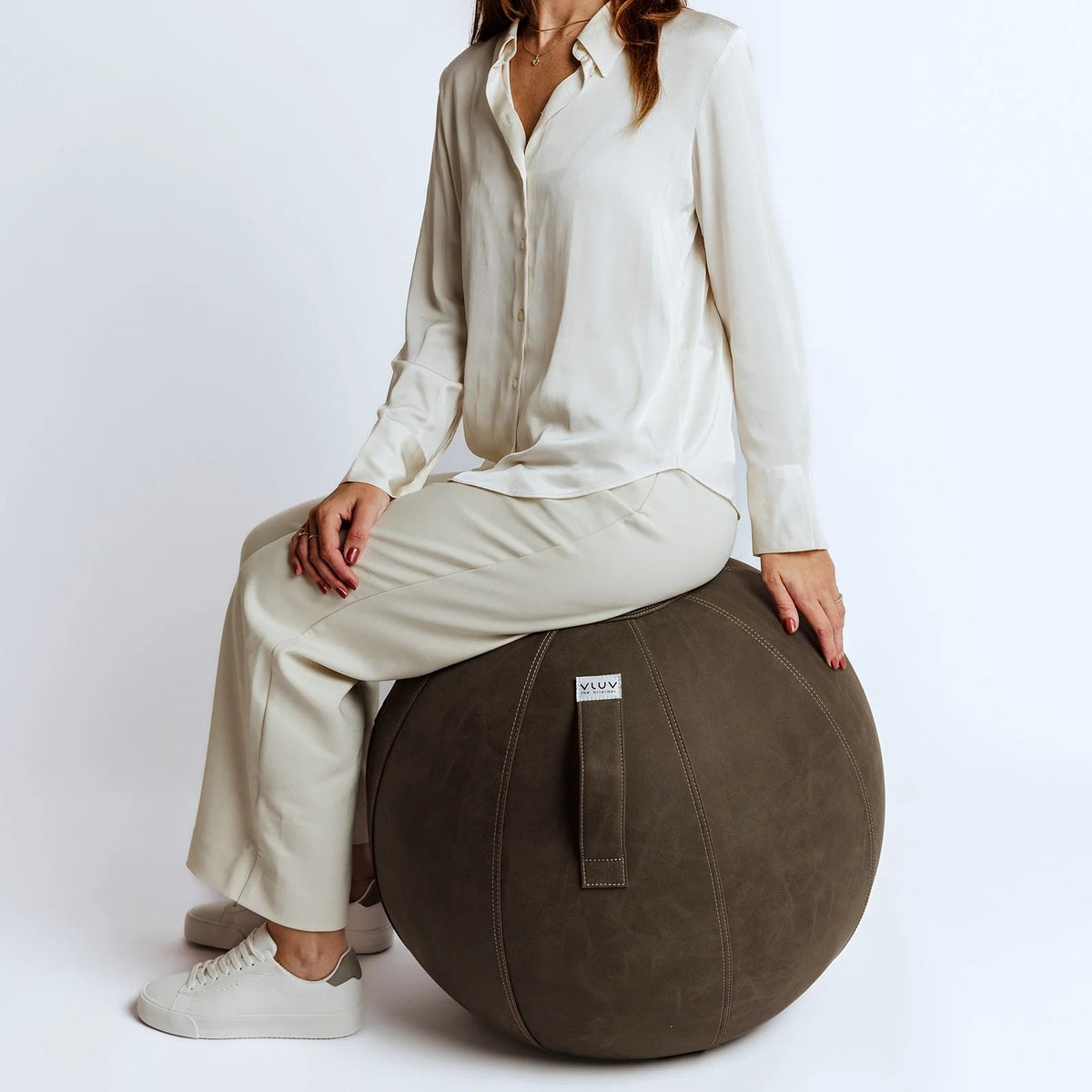 VLUV VEGA Kunstleder-Sitzball, Moss, 60-65cm