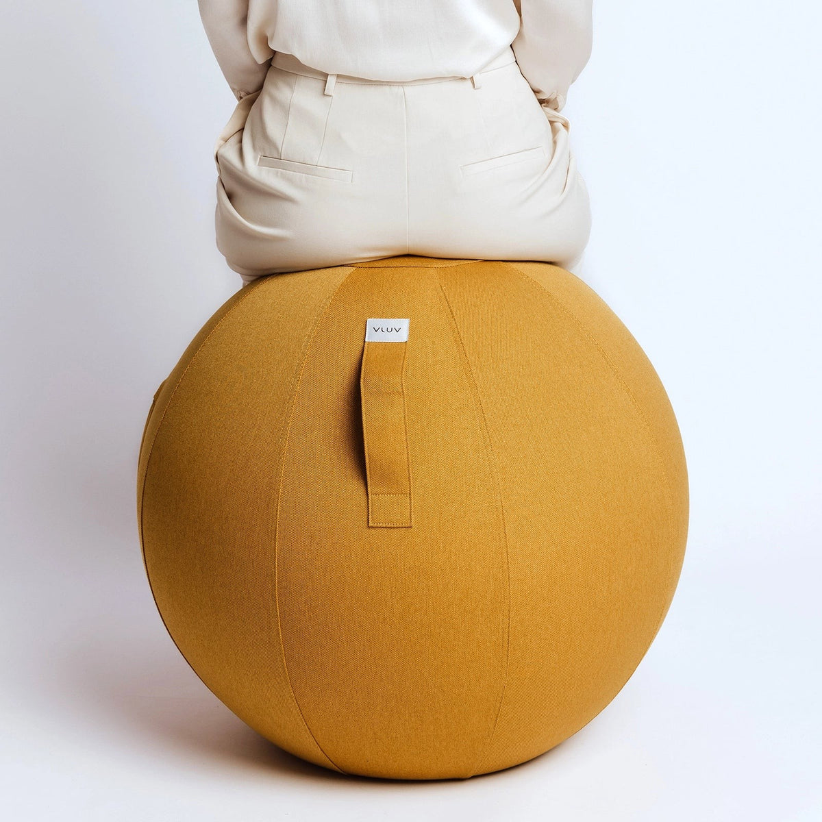 VLUV Leiv Stoff-Sitzball, mustard gelb, 60-65cm