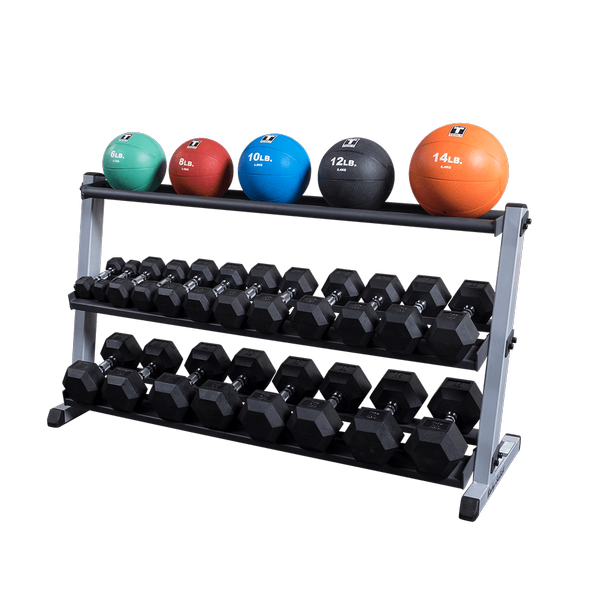 Body Solid Kurzhantel-/Ballständer breit 3-lagig (GDR60+GMRT6)