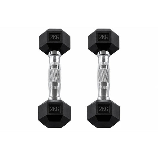 Body Solid Hexagon Kurzhanteln gummiert 1-50kg, paar (HEXRU) – Variante 2Kg
