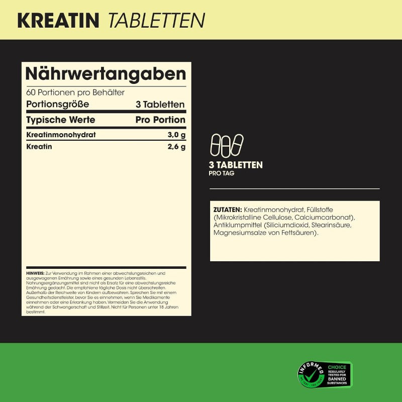 Creatine Monohydrate 180 Tabletten