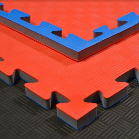 Tapis de sol - Tapis d'arts martiaux rouge/bleu 100x100x2cm-Tapis de sol-Shark Fitness AG