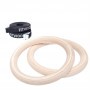 Fitwood Premium gymnastic rings HJØRUND, wooden version with black loop Pull-up and push-up aids - 1