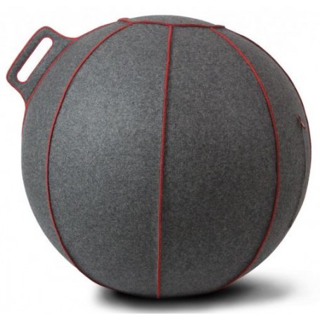 VLUV Velt Merino wool felt seat ball gray mottled / red-Sitting balls and beanbags-Shark Fitness AG