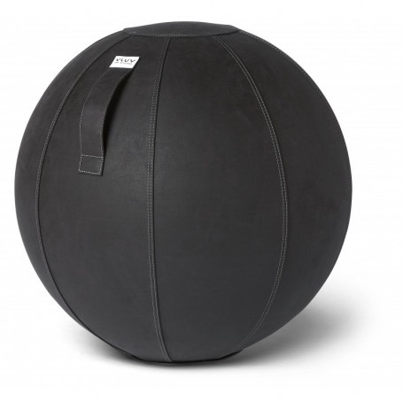 VLUV VEGA balle-siège en cuir synthétique, noir, 60-65cm-Ballons de gymnastique / Siège ballon-Shark Fitness AG