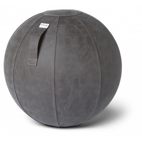 VLUV VEGA Faux Leather Seated Ball, Dark Grey, 60-65cm-Gym balls and sitting balls-Shark Fitness AG