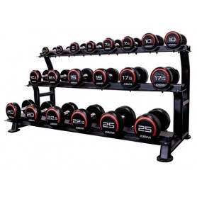Jordan dumbbell set rubberized 2,5-25kg with stand 3-ply Dumbbell and barbell sets - 1