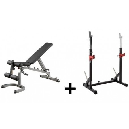Set offer - Body Solid training bench GFID31 with barbell rack Core 2.0-Rack and multi-press-Shark Fitness AG