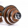 Proiron 2 x 10kg dumbbell set with shelves in walnut wood/steel design Dumbbell and barbell sets - 3
