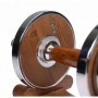 Proiron 2 x 10kg dumbbell set with shelves in walnut wood/steel design Dumbbell and barbell sets - 5