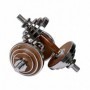 Proiron 2 x 10kg dumbbell set with shelves in walnut wood/steel design Dumbbell and barbell sets - 6