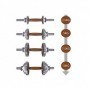 Proiron 2 x 10kg dumbbell set with shelves in walnut wood/steel design Dumbbell and barbell sets - 14