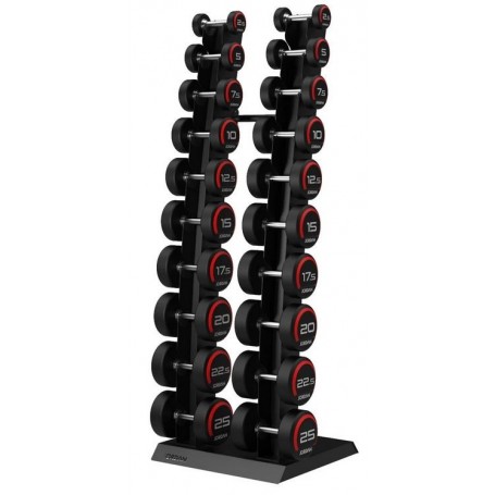 Jordan Dumbbell Set Premium Urethane 2.5-25kg including vertical rack (JLUD3/JTVDR3)-Dumbbell and barbell sets-Shark Fitness AG