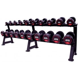 Jordan dumbbell set rubberized 2,5-25kg with stand 2-ply