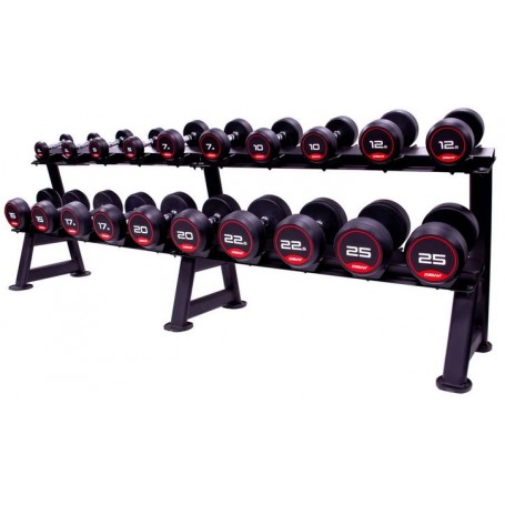 Jordan dumbbell set rubberized 2.5-25kg with stand 2-ply-Dumbbell and barbell sets-Shark Fitness AG