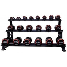 Jordan Dumbbell Set Premium Urethane 2.5-25kg with Stand 3-ply Dumbbell and barbell sets - 1