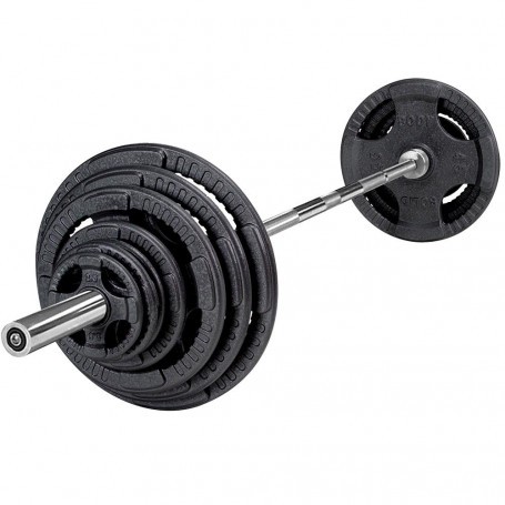 135kg Olympia barbell set, rubberized, black-Dumbbell and barbell sets-Shark Fitness AG