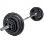 135kg Olympia barbell set, rubberized, black Dumbbell and barbell sets - 1