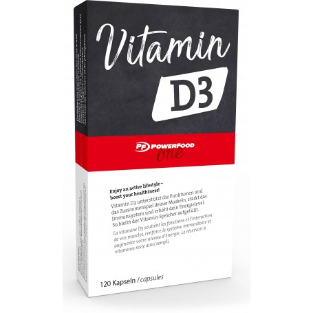 Powerfood One Vitamin D3 120 Tabletten-Vitamine & Mineralstoffe-Shark Fitness AG