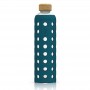 Spottle Glasflasche mit Silikonhülle und Bambusdeckel, 1000ml, petrol Accessoires de nutrition sportive - 1