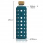 Spottle Glasflasche mit Silikonhülle und Bambusdeckel, 1000ml, petrol Accessoires de nutrition sportive - 2